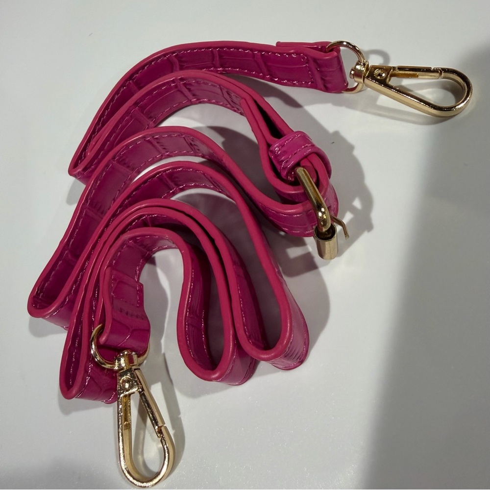 Jacquemus Fuschia Dragonfruit Pink Croc Leather Chiquito Crossbody Handbag Purse - Picture 10 of 10